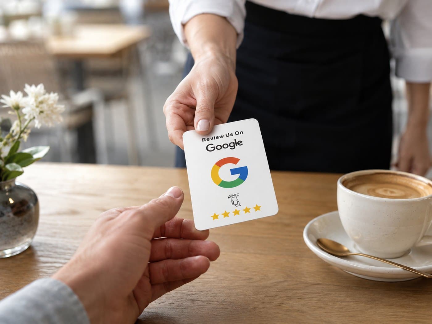 Tarjeta NFC de Aplavo junto a un móvil que la está leyendo